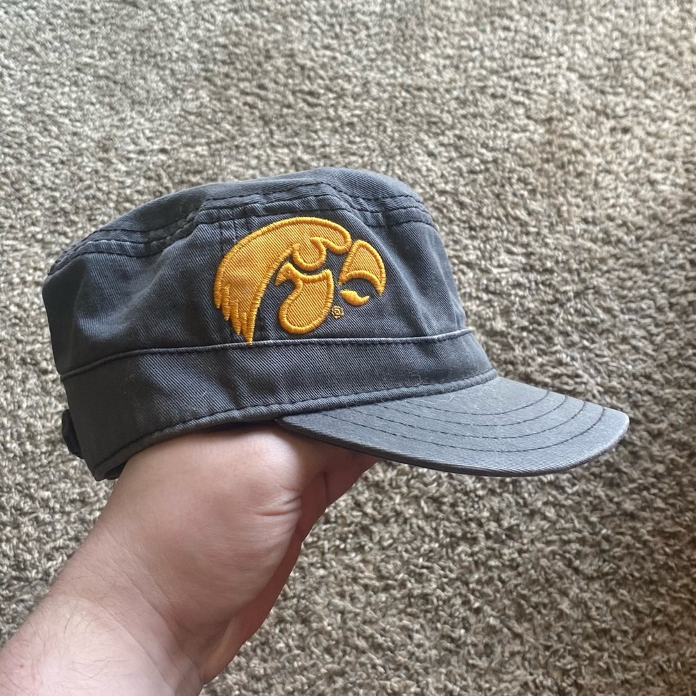 Gray Hat with Yellow Iowa Hawkeye Logo